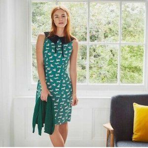 Green Daschund Dog Twill Dress